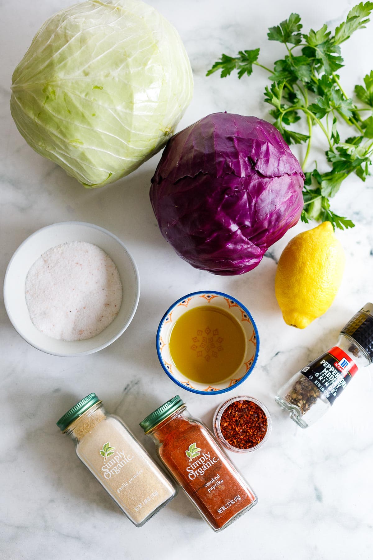 Ingredients in cabbage steaks