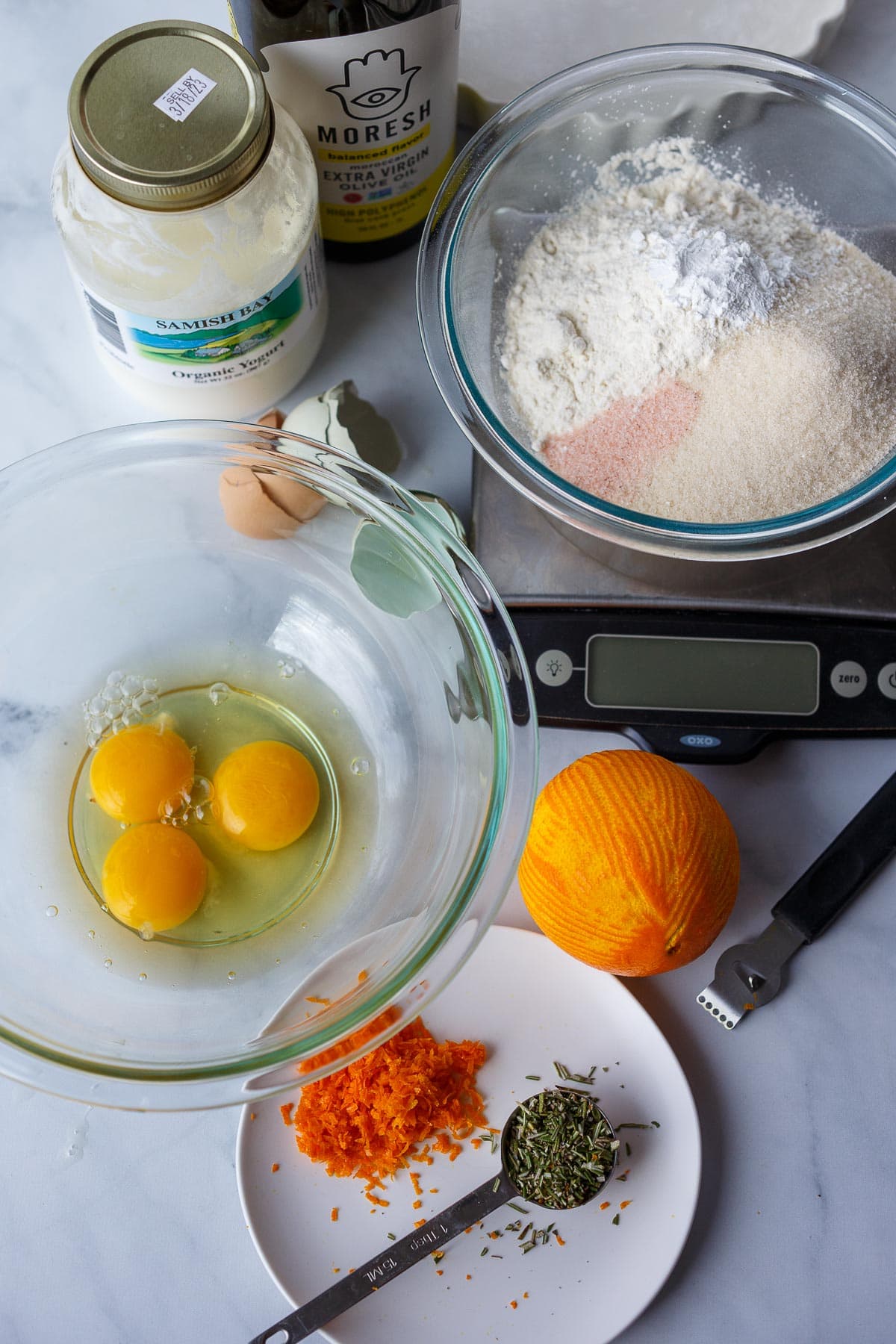 Dry ingredients in a bowl.