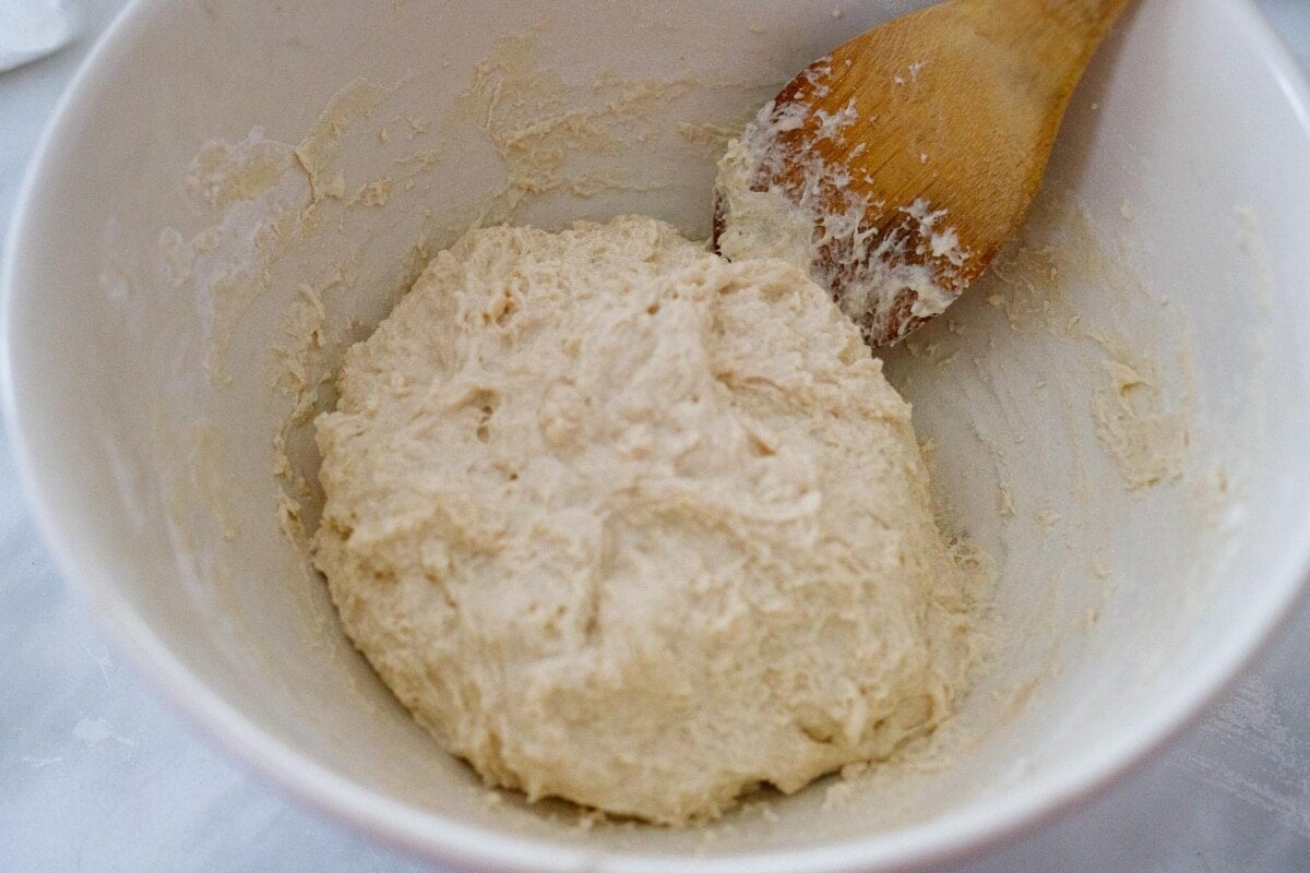 a shaggy ball of dough.