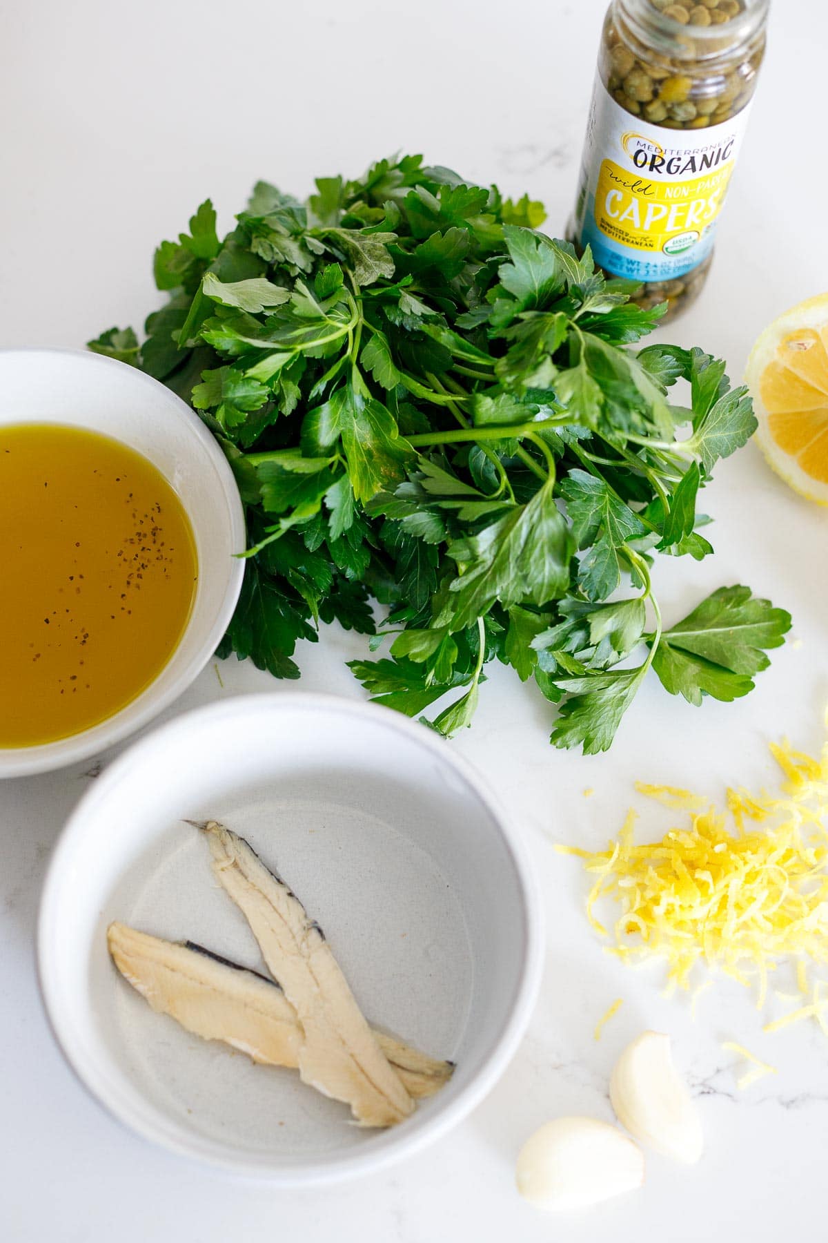 ingredients in Italian salsa verde.