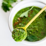 Italian Salsa Verde is punchy, vibrant and herbacious with delicious depth of flavor from anchovies and capers. Delicious on grilled or roasted fish, veggies, or meat. 