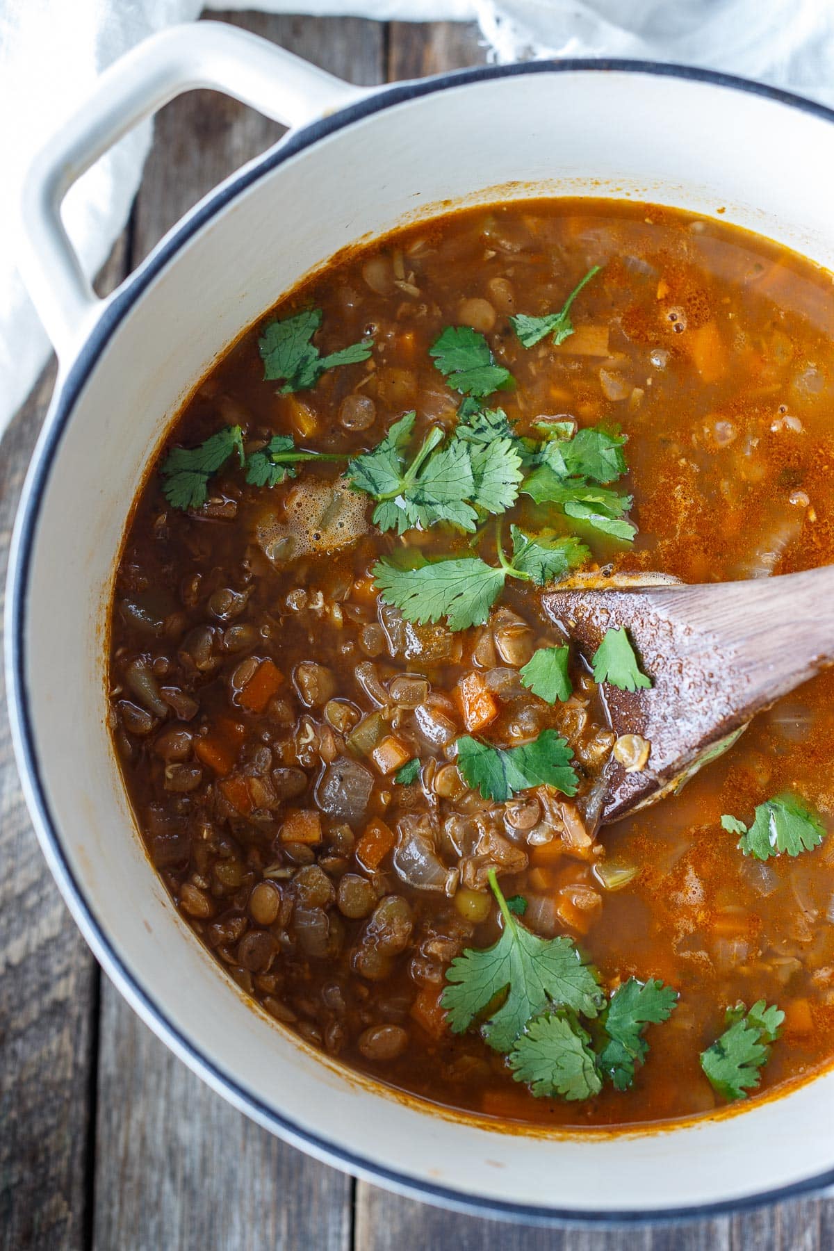 This simple Indian lentil soup with garam masala is delicious and ultra comforting and can be made in 40 minutes. Vegan! 