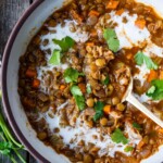 This Lentil Soup recipe is infused with Indian spices- nourishing, comforting and healthy, it's vegan, and one of our favorites! 