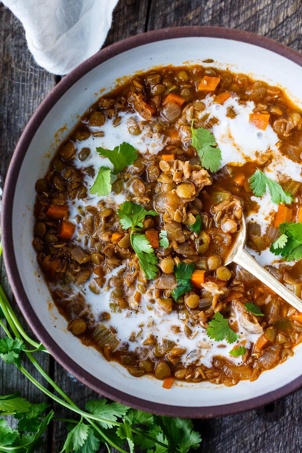 This Lentil Soup recipe is infused with Indian spices- nourishing, comforting and healthy, it's vegan, and one of our favorites! 