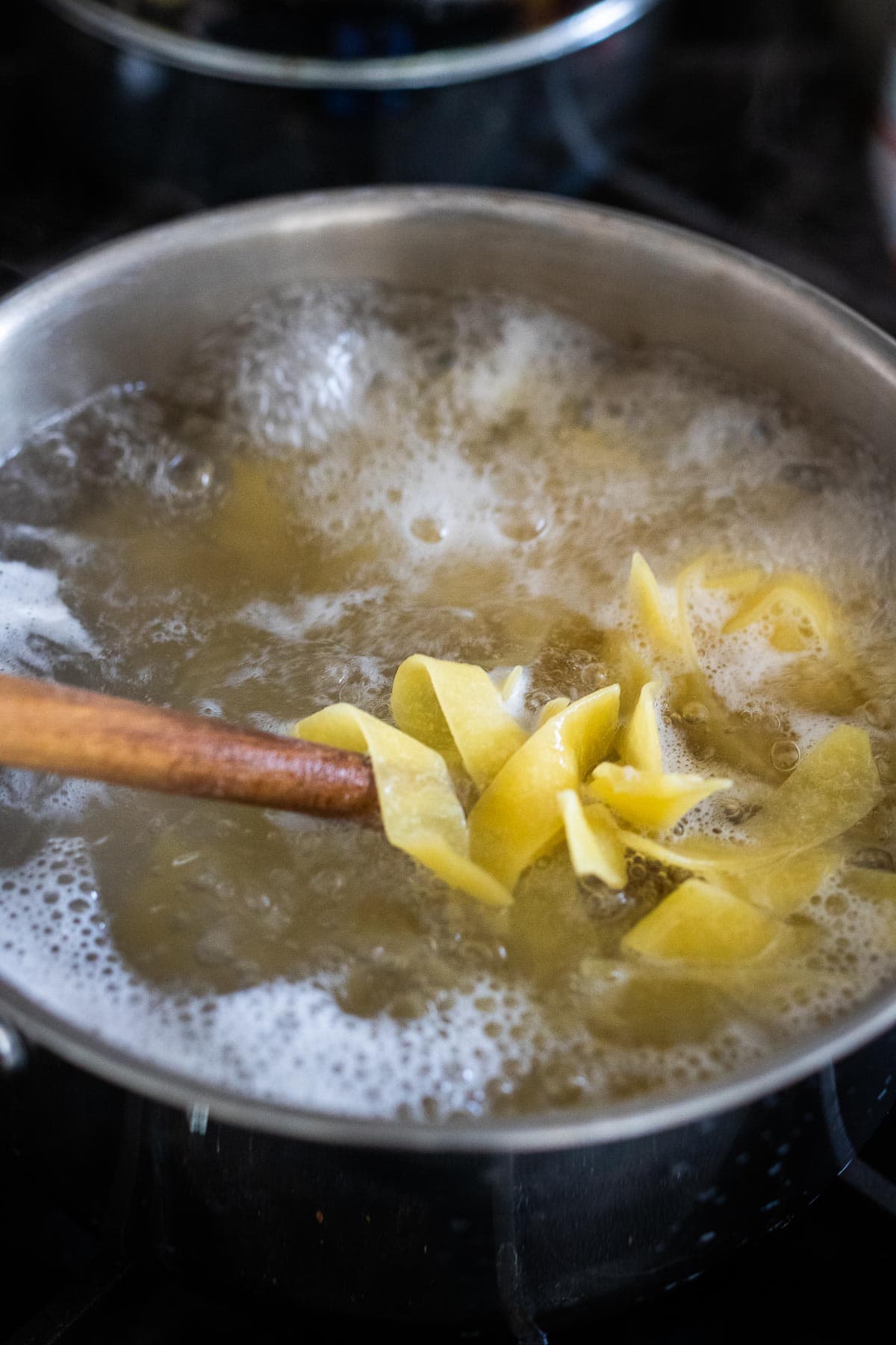 boiling pasta.