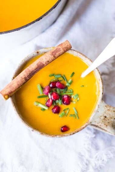 Moroccan Carrot Soup with Ginger and warming Moroccan spices