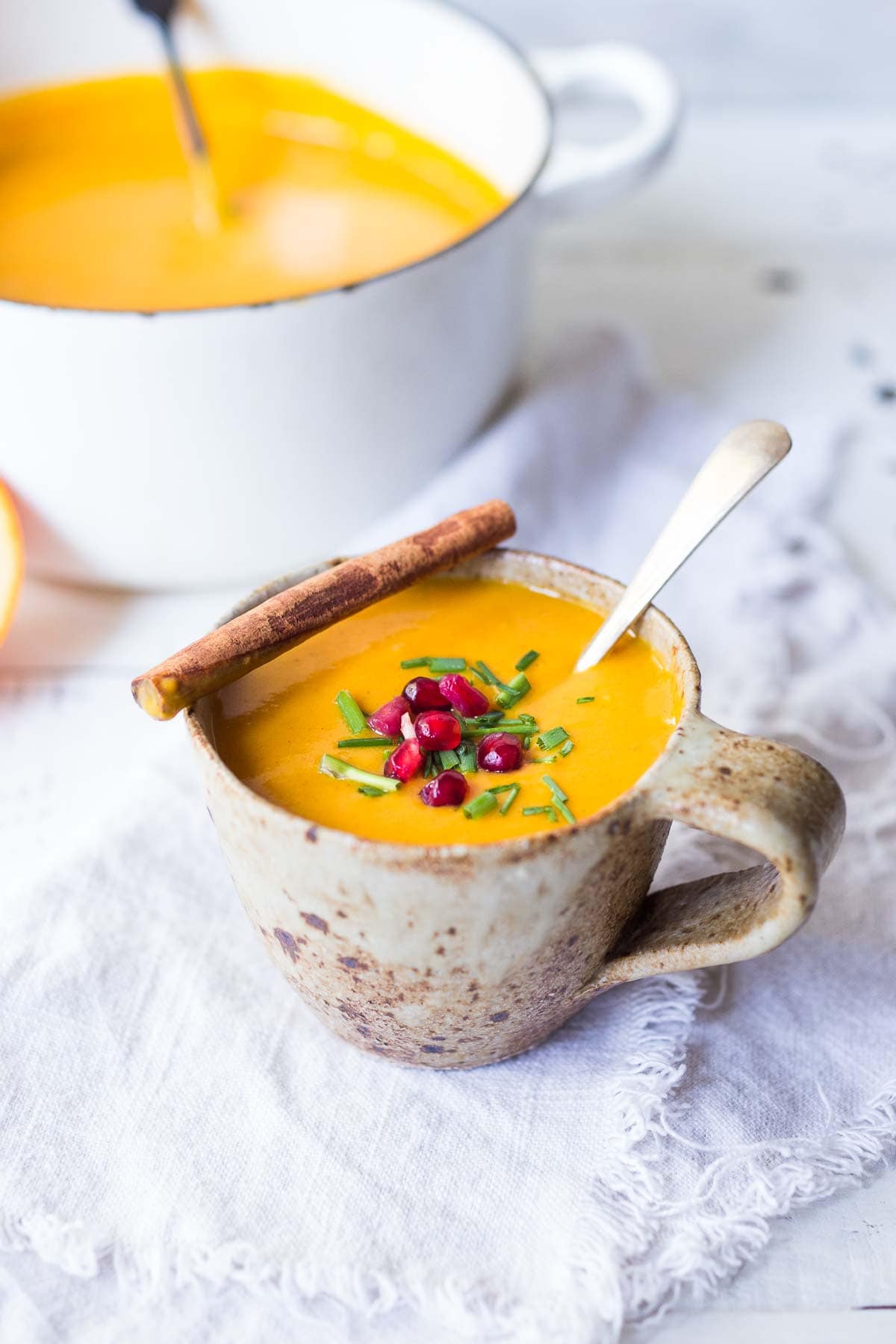 Moroccan Carrot Soup with Ginger and warming Moroccan spices