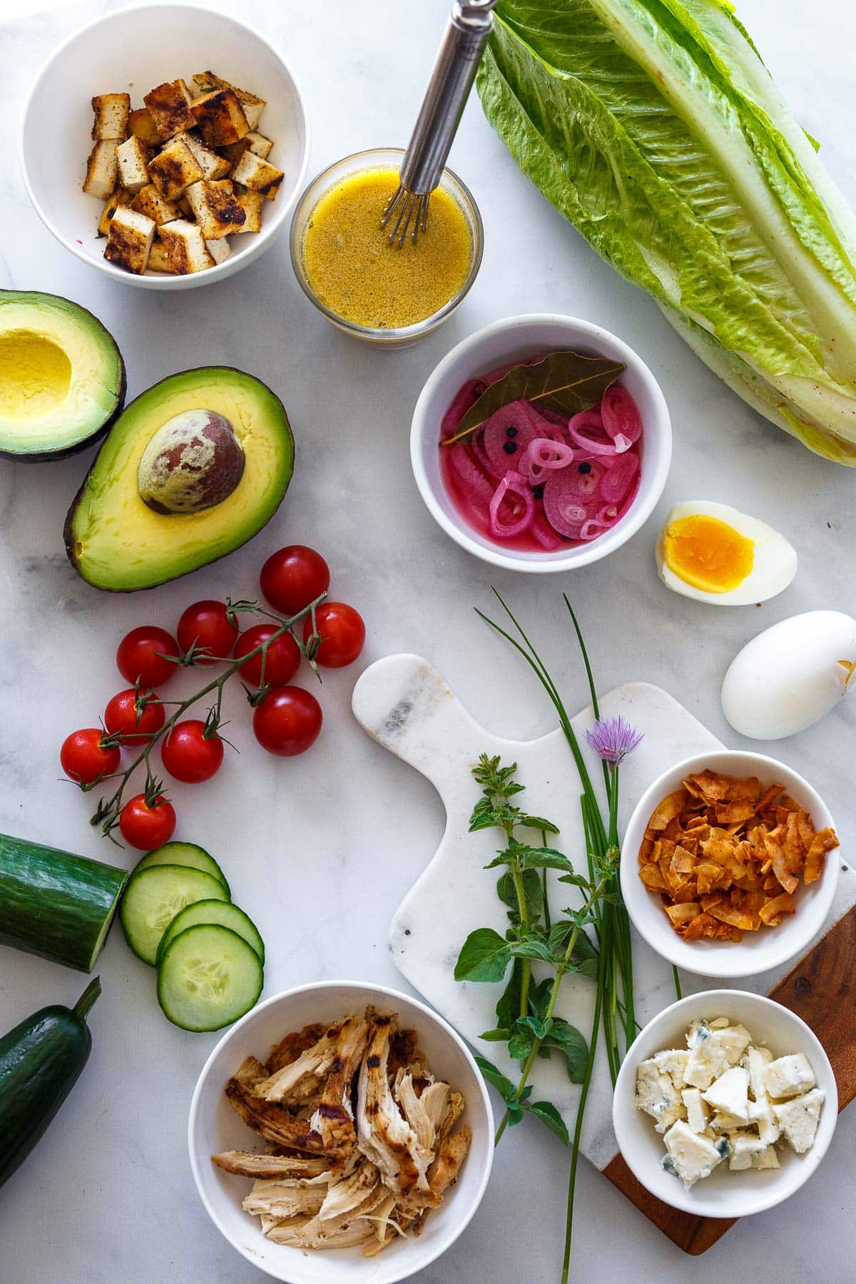 Cobb Salad Ingredients.