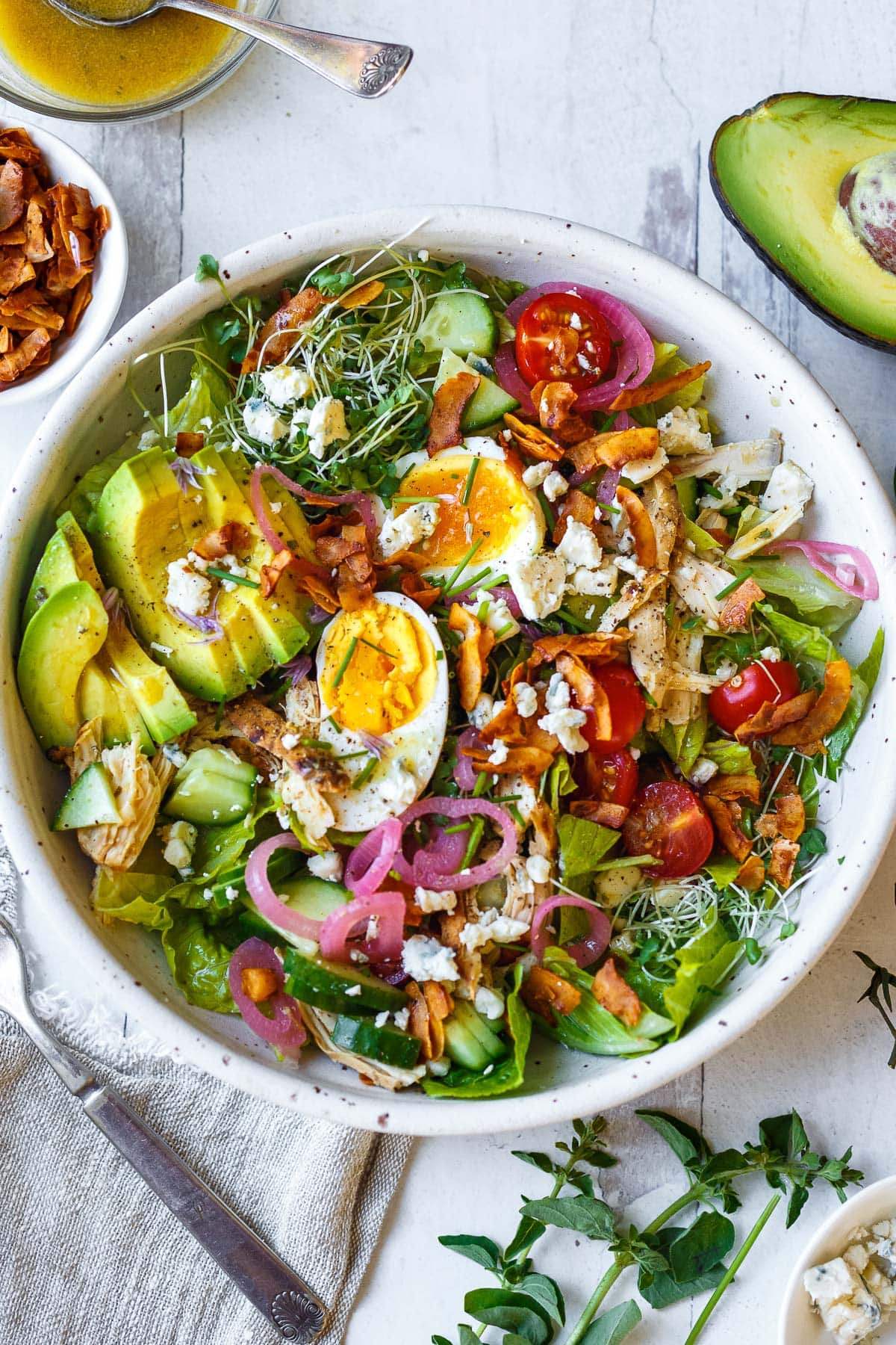 Cobb salad in a bowl. 