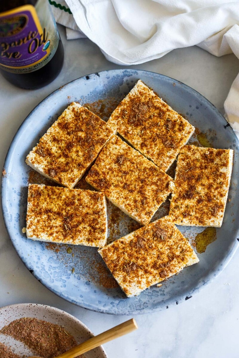 Grilled Tofu Feasting At Home