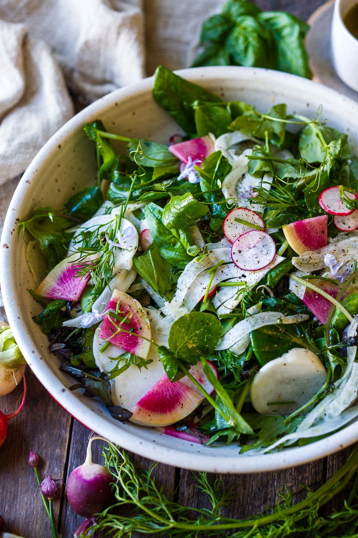 Spring Salad in a bowl. 