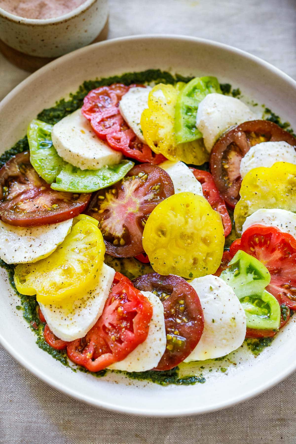 Assemble the caprese salad.