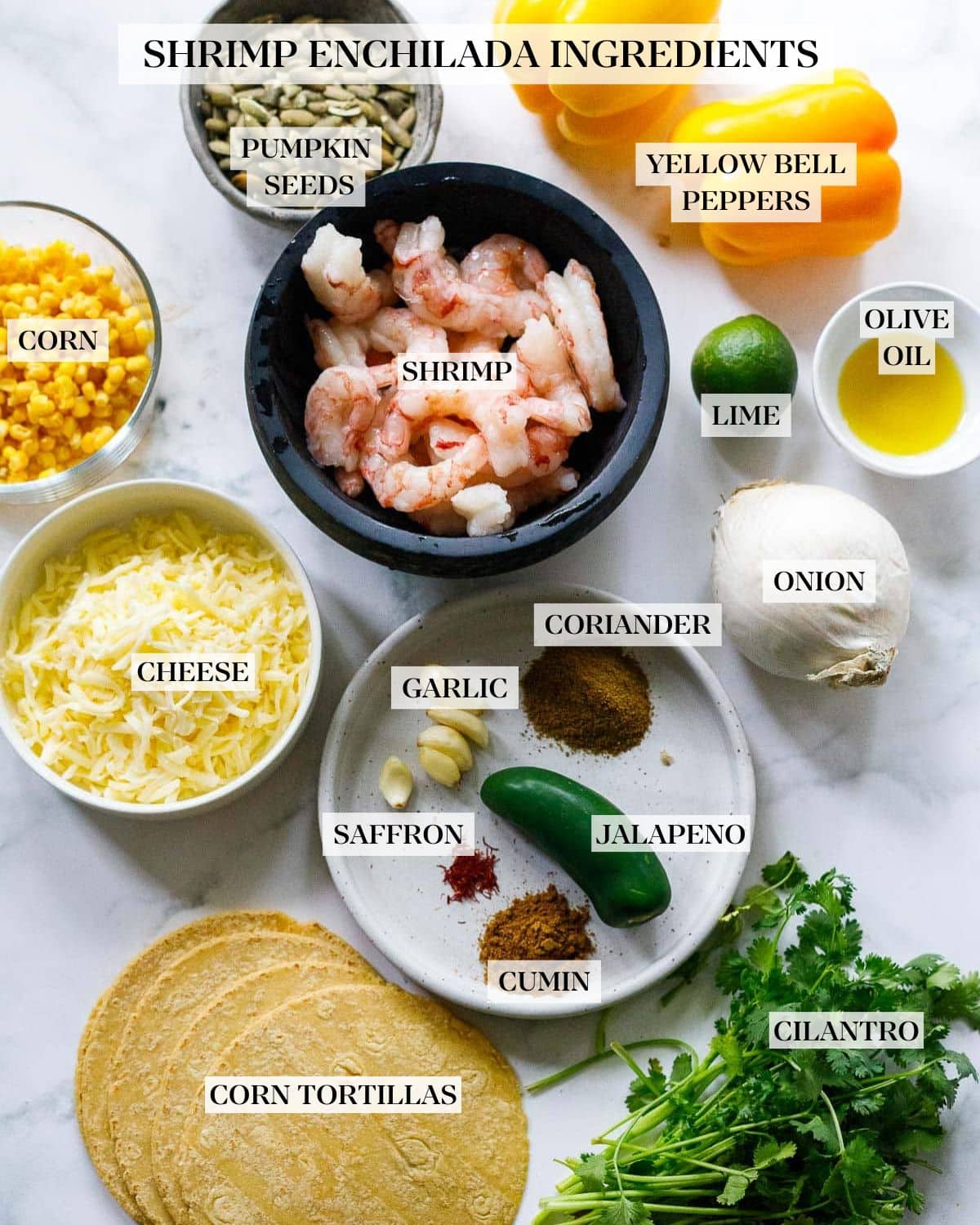 Ingredients in Shrimp Enchiladas