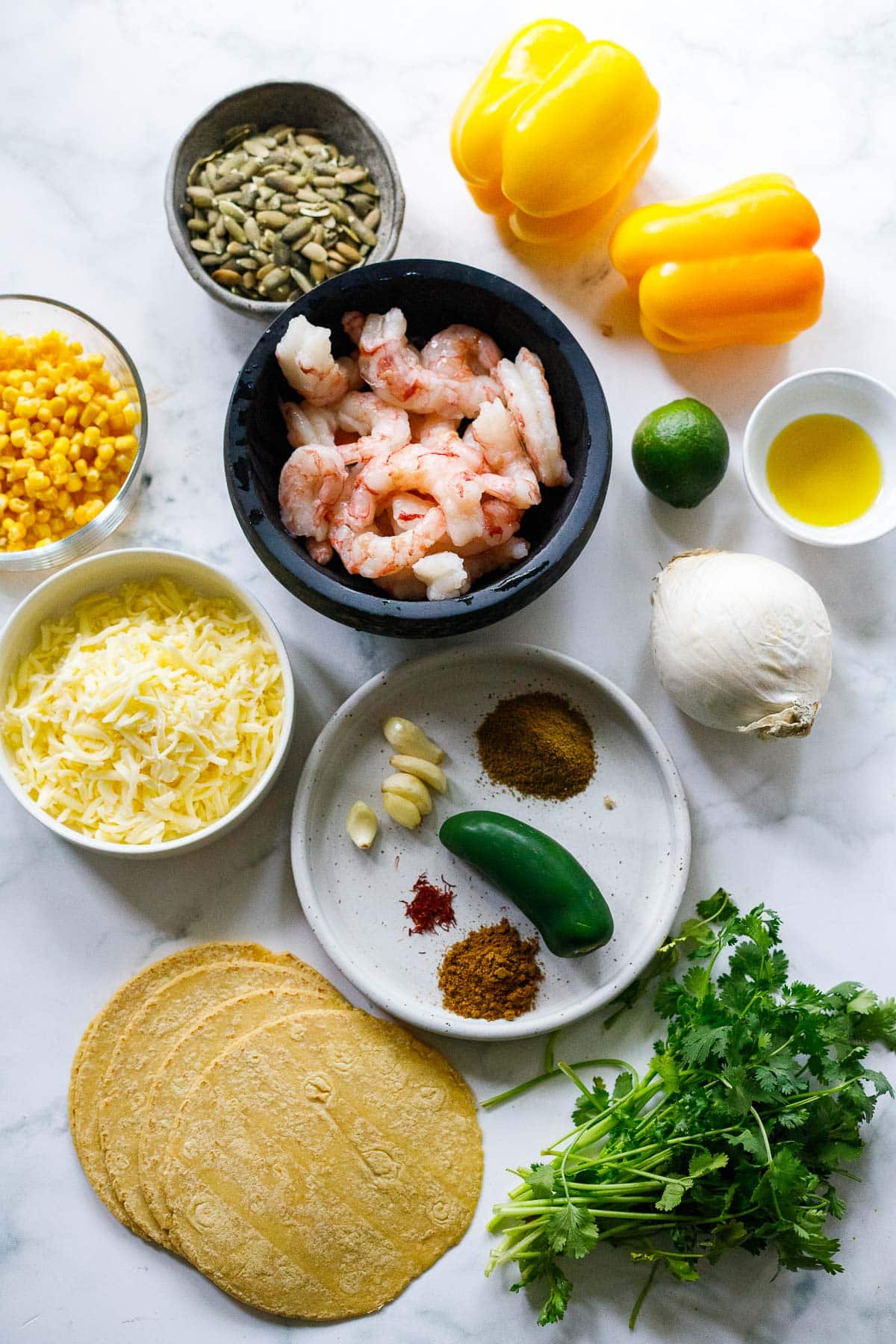 Ingredients in Shrimp Enchiladas