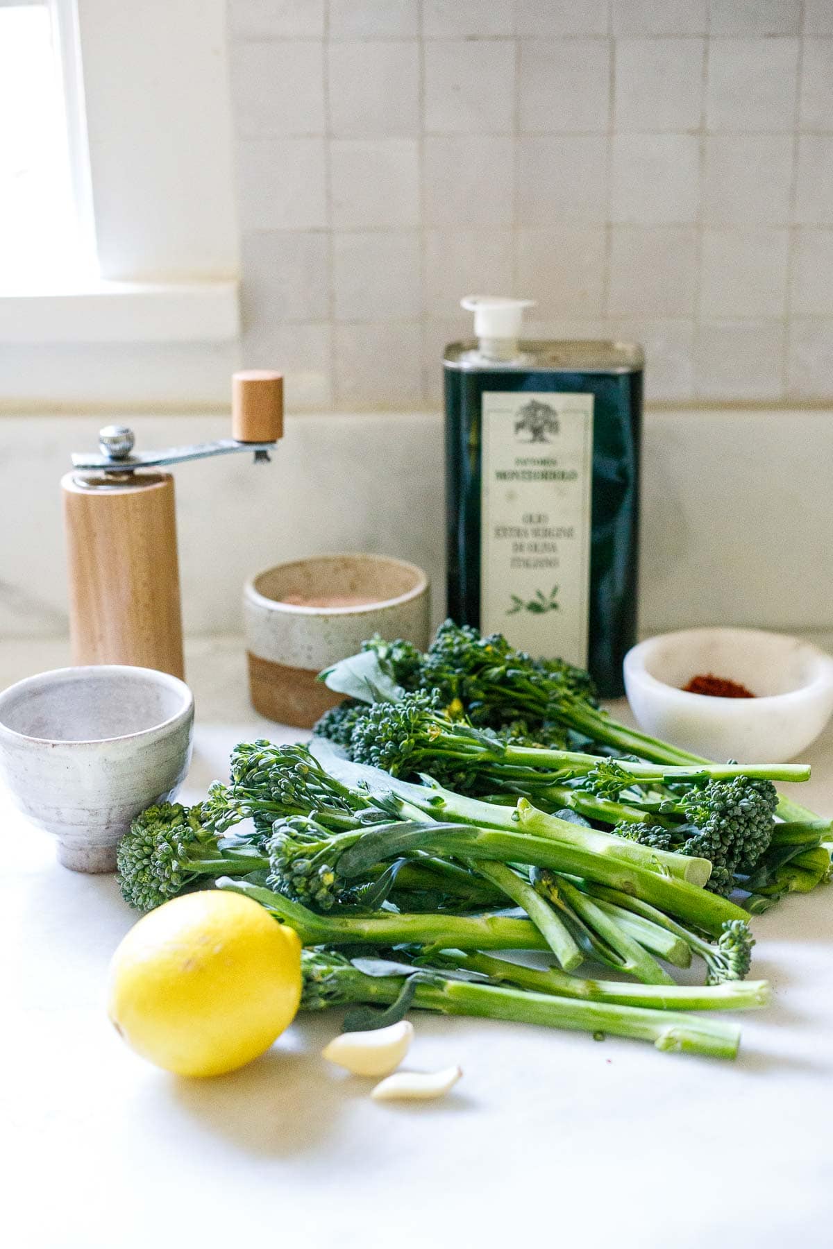 Ingredients in broccolini recipe