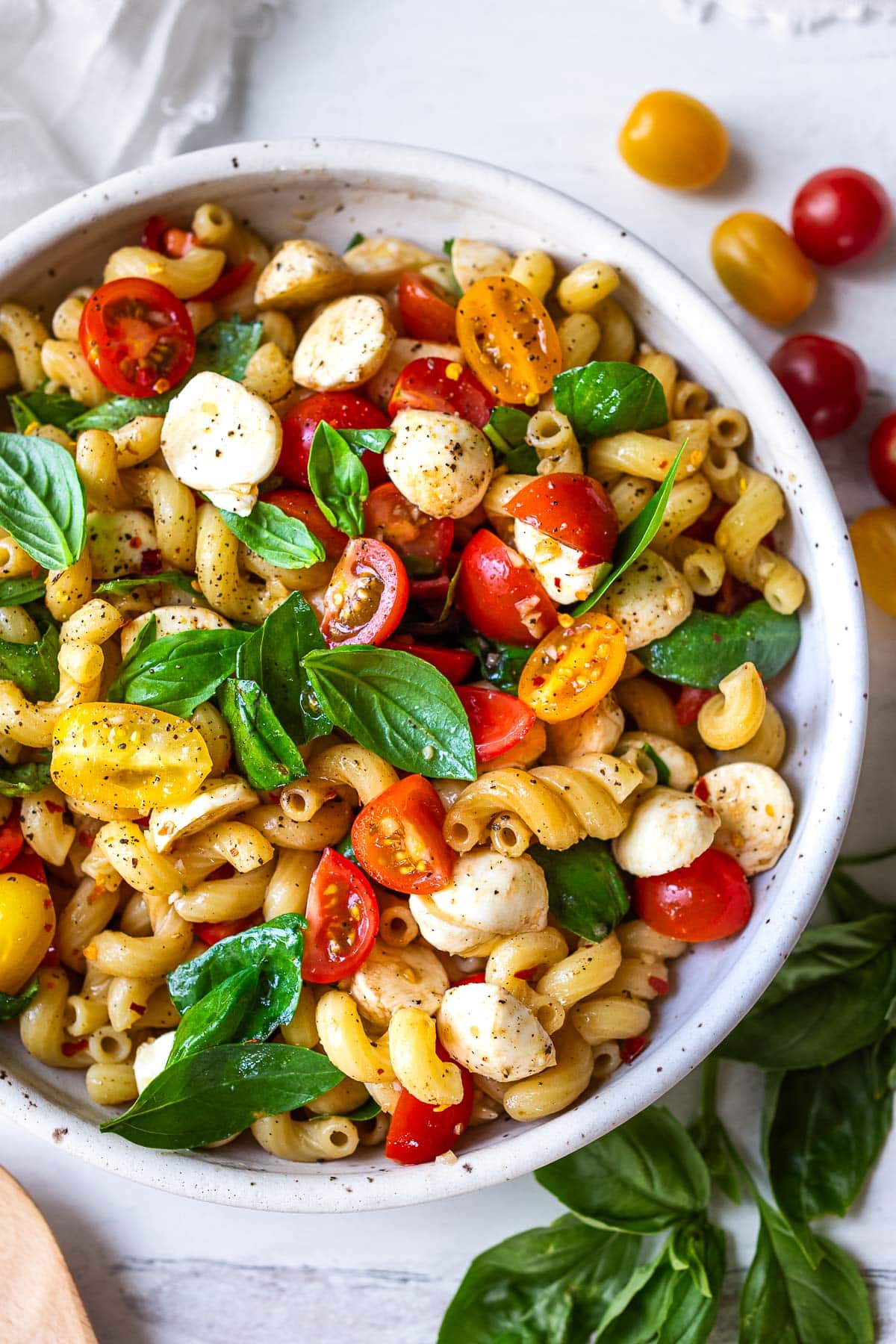 An easy-to-make summertime favorite, Caprese Pasta Salad is always a hit! Simple ingredients, quick to make, and oh-so-good!