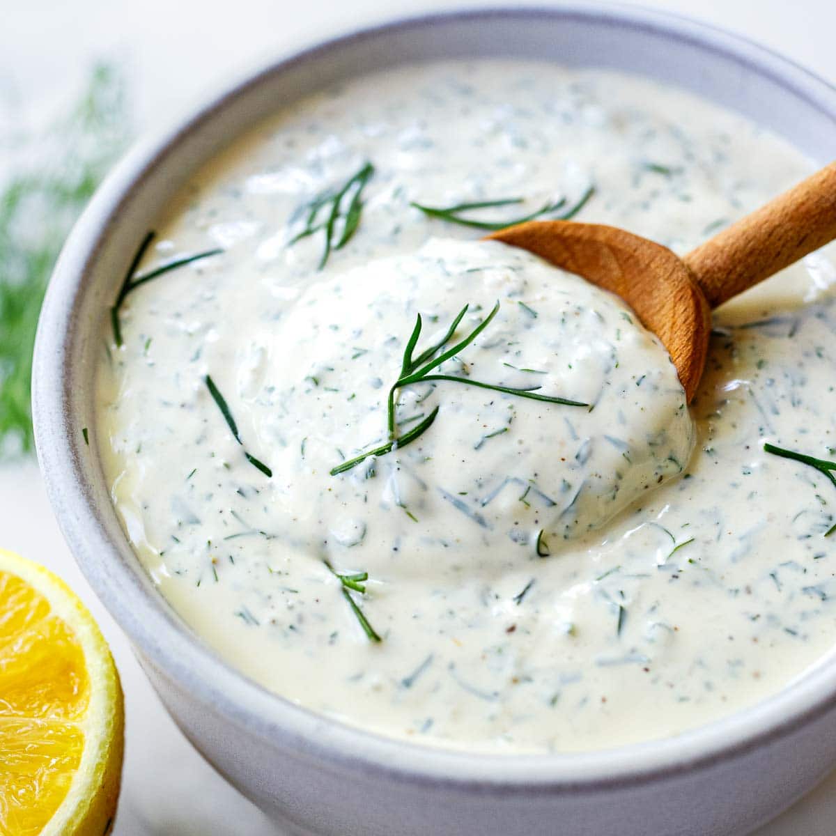 Creamy Dill Sauce- Delicious w/ Salmon! | Feasting At Home