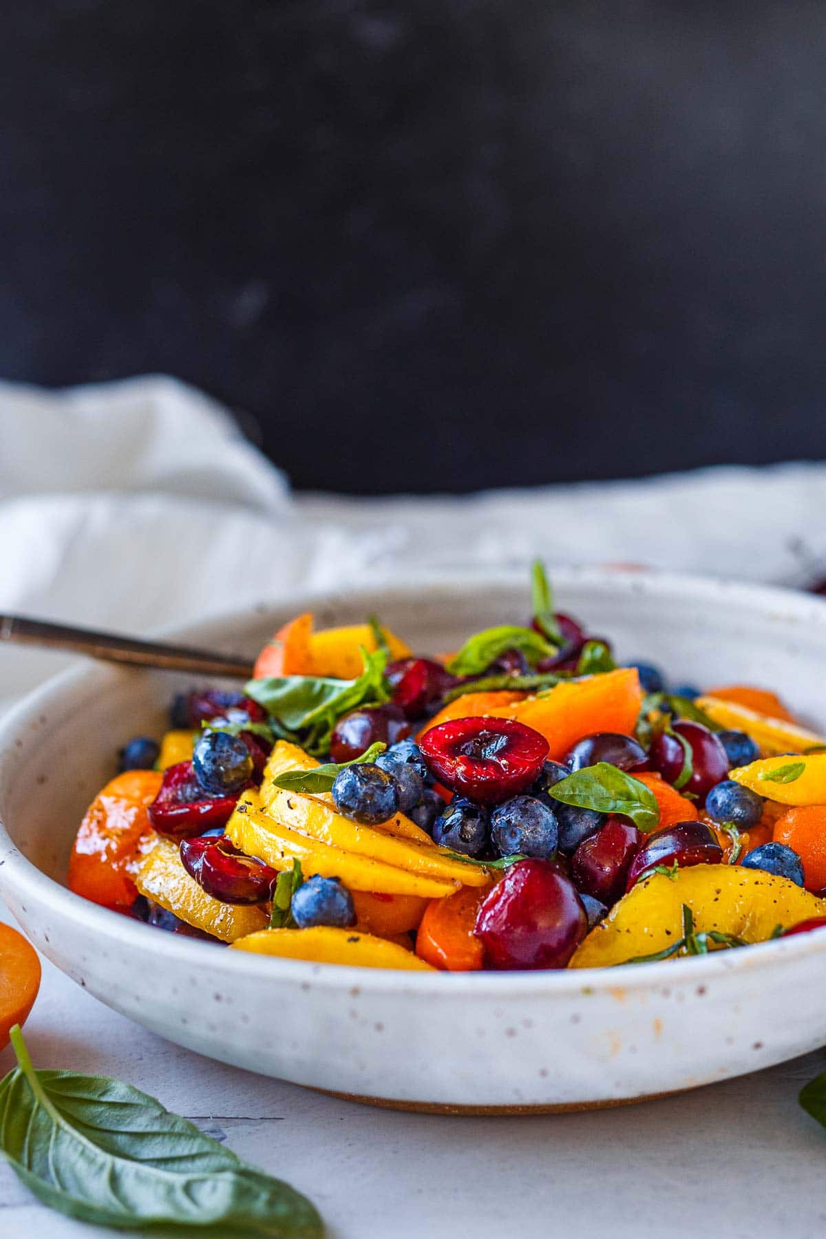 Fruit salad recipe in a bowl. 