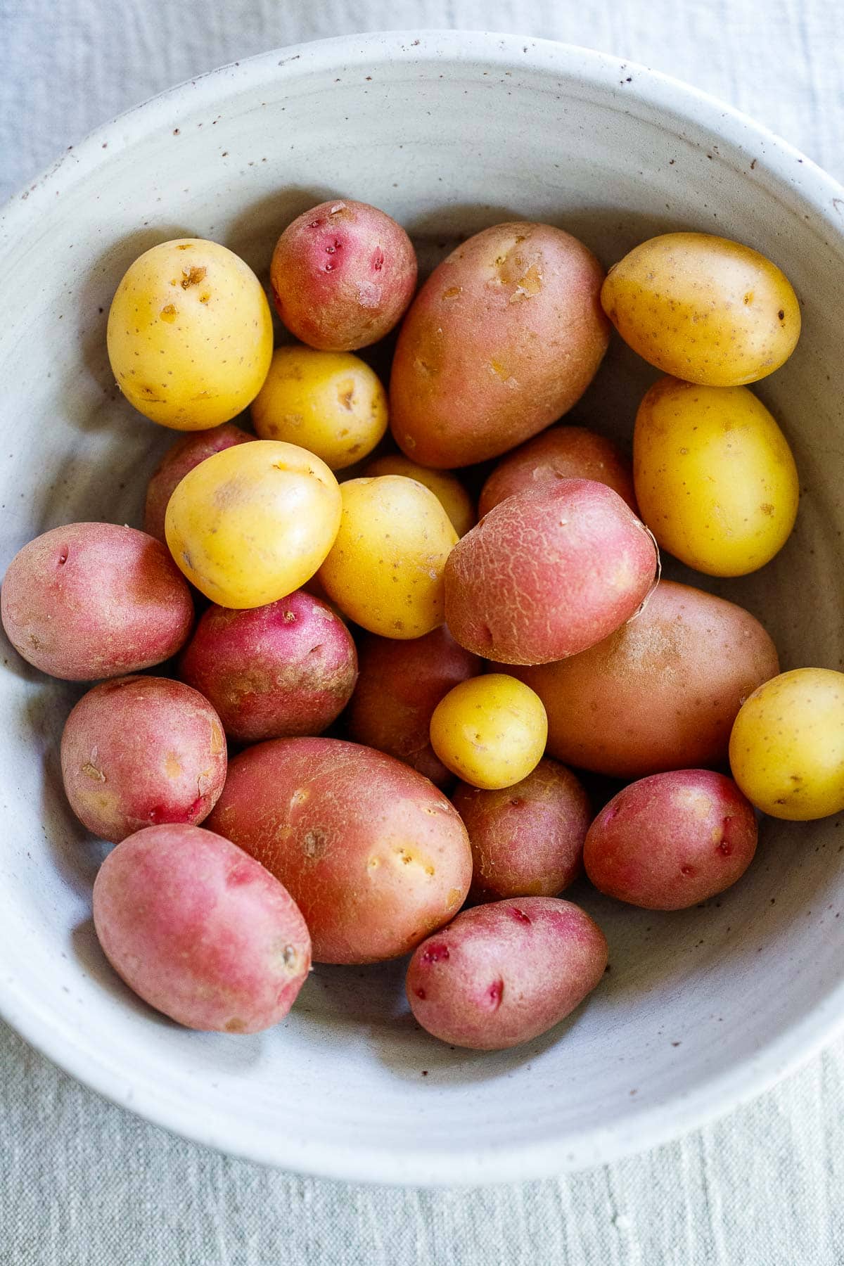 potatoes in a bowl. 