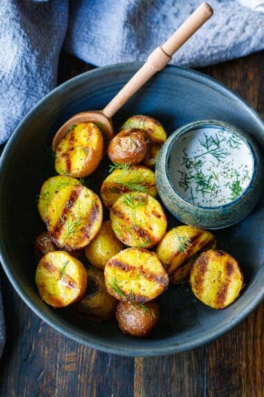 Grilled potatoes are delicious, easy, and heathy. Their creamy interior and crispy exterior will have you coming back for more! 