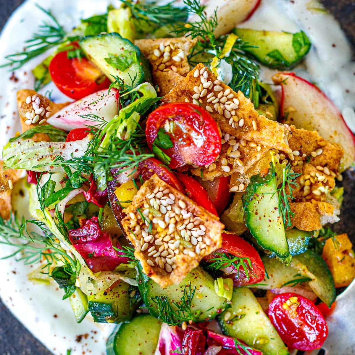 Dreamy Fattoush Salad Feasting At Home
