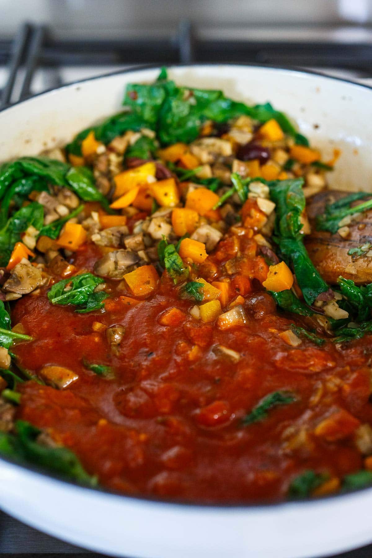 Filling for stuffed zucchini in a pan for stuffed zucchini.