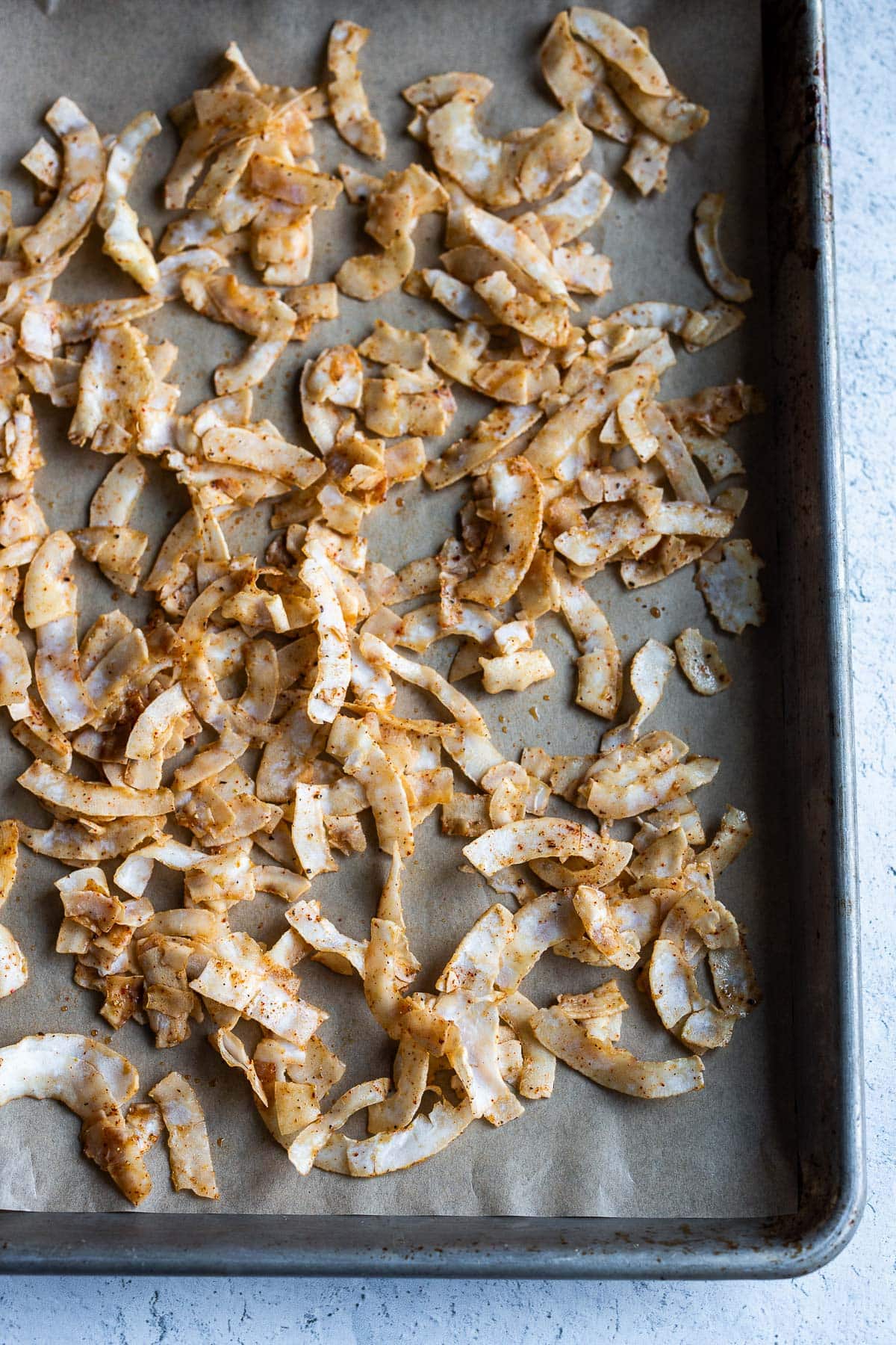 Coconut bacon ready to bake.