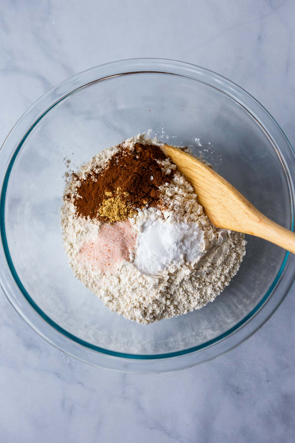 Dry ingredients in Morning Glory Muffins.