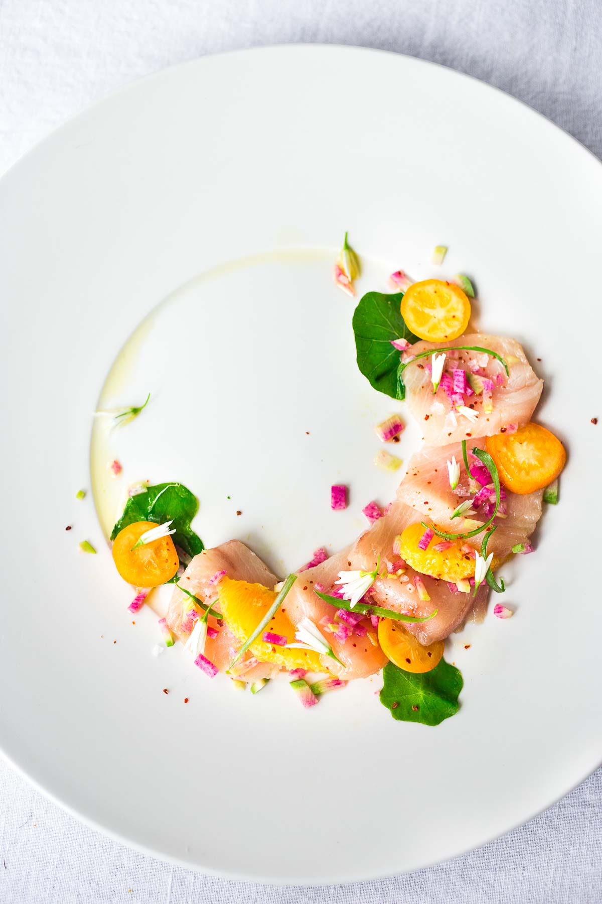 Hamachi Crudo with Ponzo Sauce