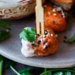 Succulent and flavorful, Air Fryer Salmon Bites are served with a miso ginger dipping sauce and ready in about 15 minutes! Perfect for appetizers, bowls, salads, and snacks! Gluten-free.