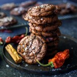 This Double Chocolate Chip Cookie recipe (aka Diablo Cookies) is easy to make and full of lovely heat from cayenne, warming ginger and a hint of cinnamon. Fudgy on the inside, crispy, crackly on the outside, they are a delicious combination of texture and flavor!