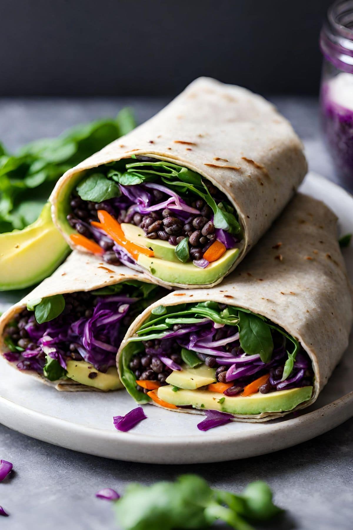 A quick and easy Lentil Wrap with avocado, carrots, cabbage, and the tastiest Sriracha Tahini Sauce. Healthy, nourishing, vegan and delicious!