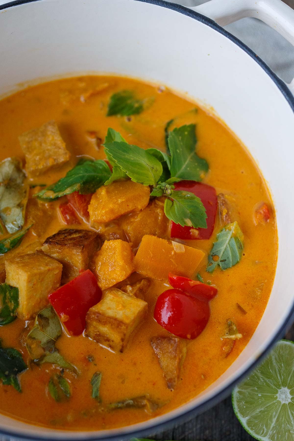 pumpkin curry in a pot. 