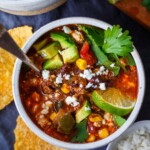 Taco soup is a hardy, flavorful, and versatile one-pot dish packed with healthy ingredients, perfect for a comforting and satisfying meal. Vegetarian adaptable and gluten-free.