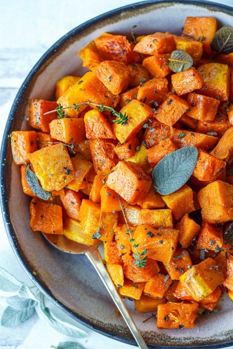 This Roasted Butternut Squash recipe is easy to make and packed with flavor. Learn the best way to cook it and enjoy it as a delicious side dish or nutritious addition to soups, bowls, pasta, and salads.