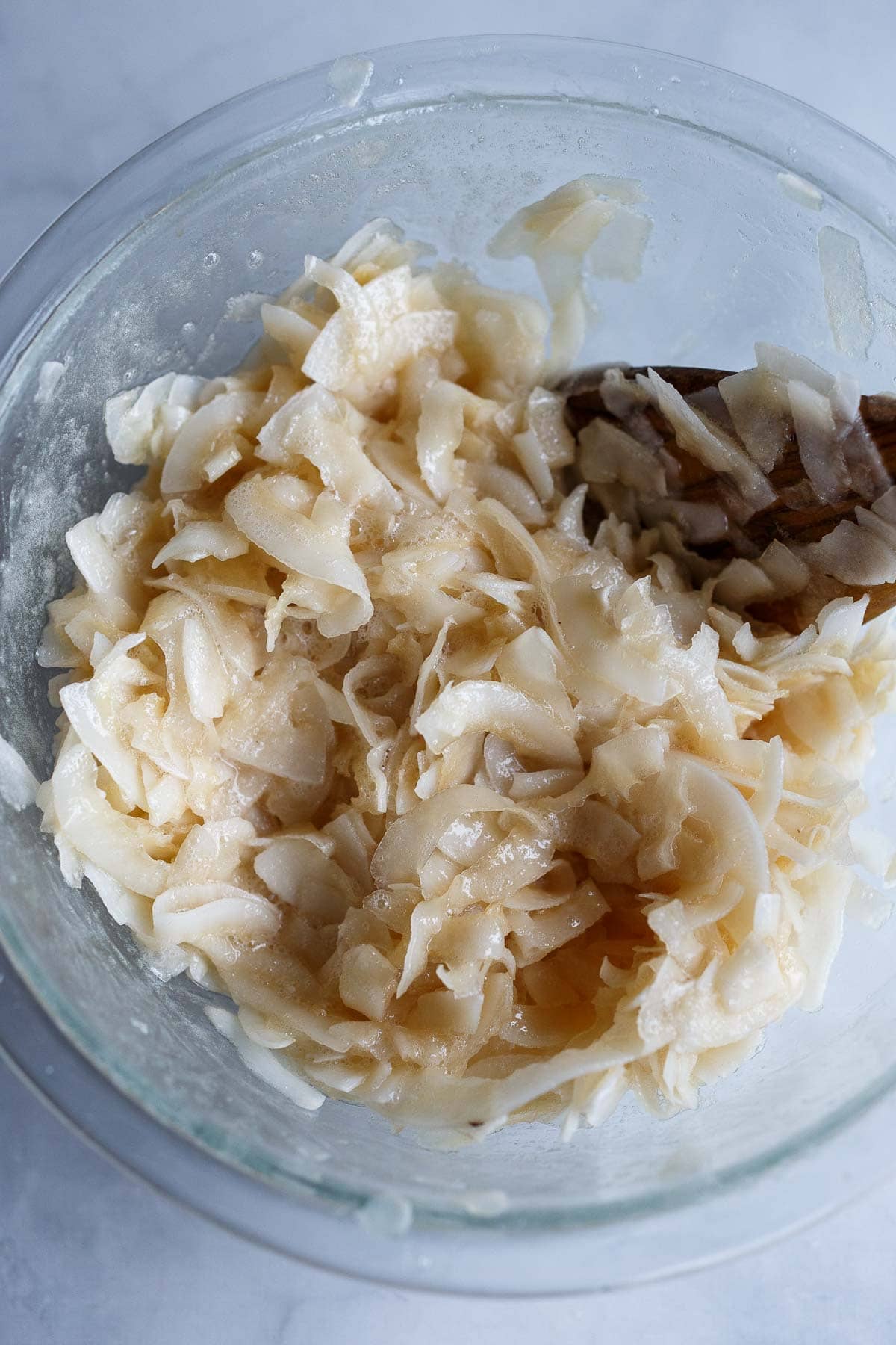 Coconut Macaroon mixture in a bowl.