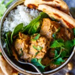 A simplified Indian classic, this Chicken Korma recipe is easy and lively with so much flavor! Tender chicken cooked in a luscious yogurt sauce with fragrant Indian spices.