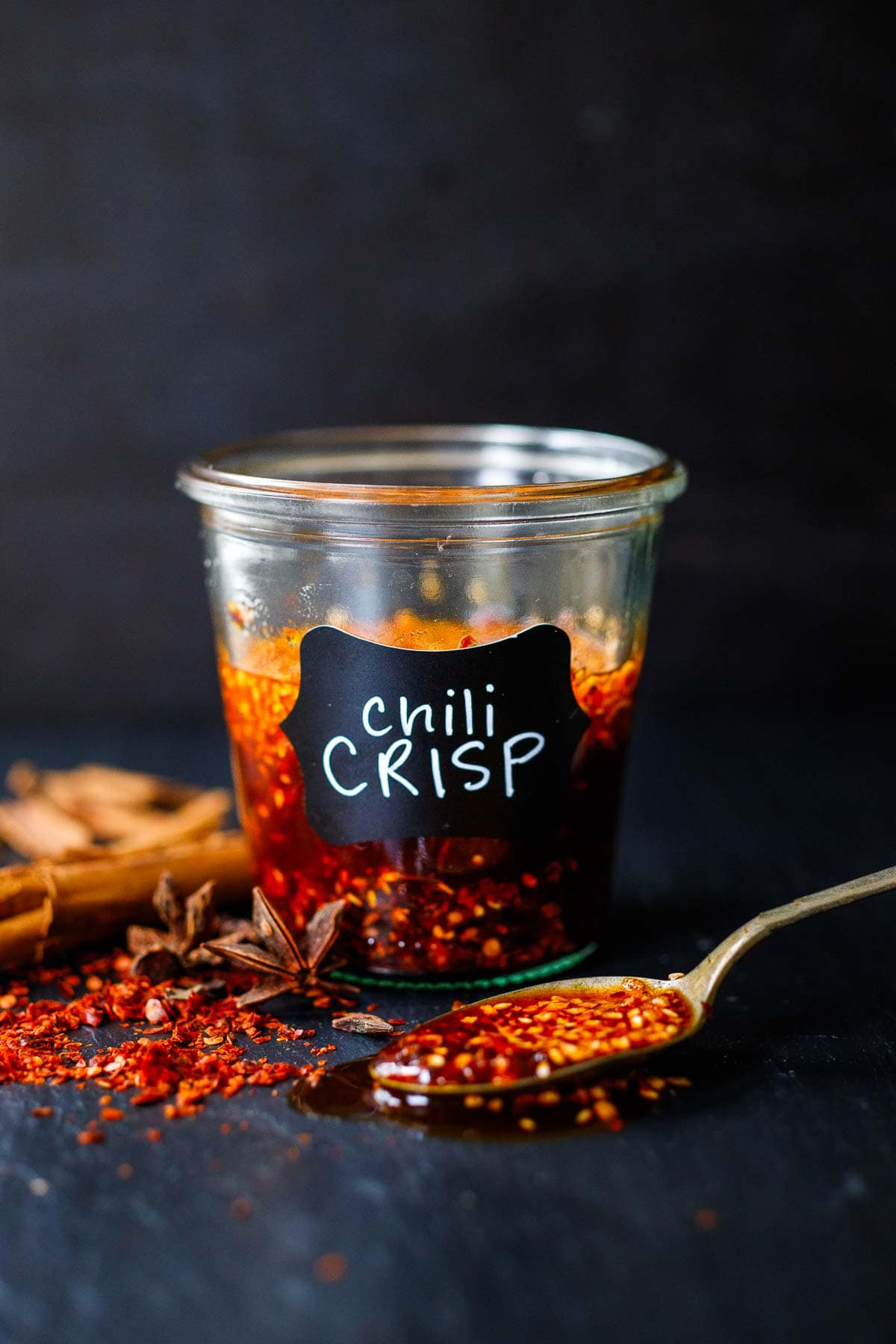 Homemade Chili Crisp in a jar.