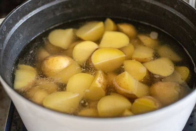 boiling the potatoes