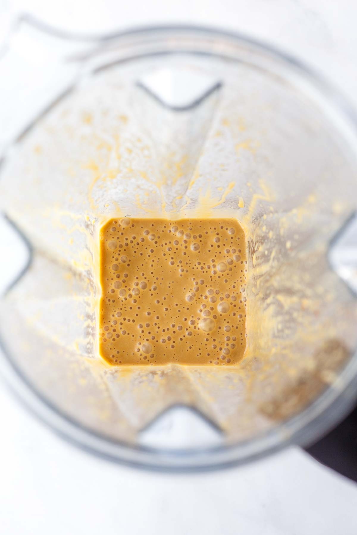 Miso dressing in the blender.