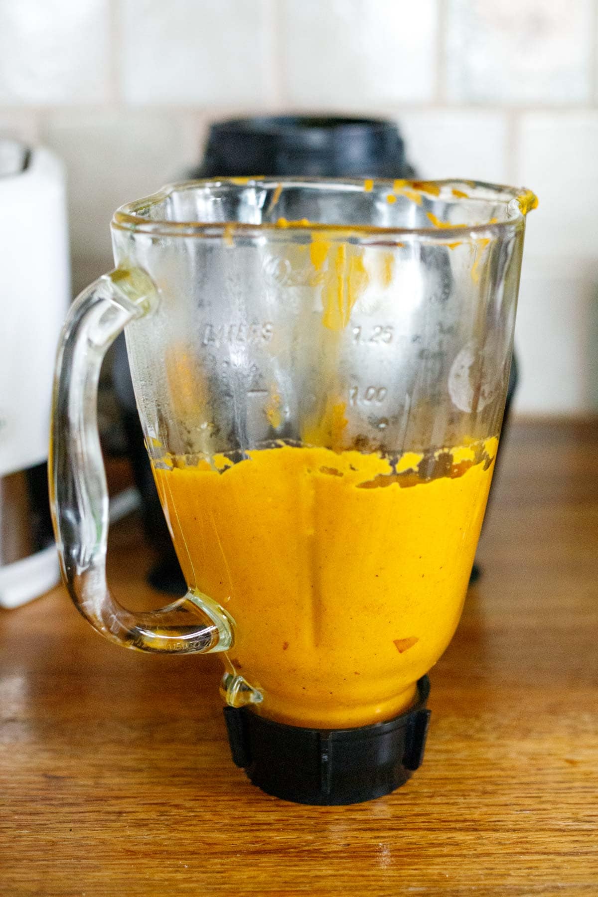 blender with smooth and creamy vegan queso.