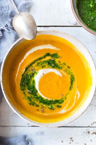 Carrot Soup with Chermoula.