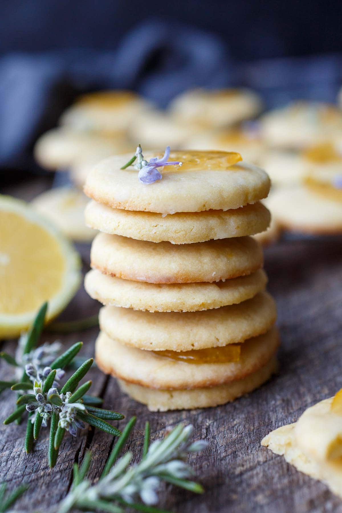 a stack of lemon cookies. 