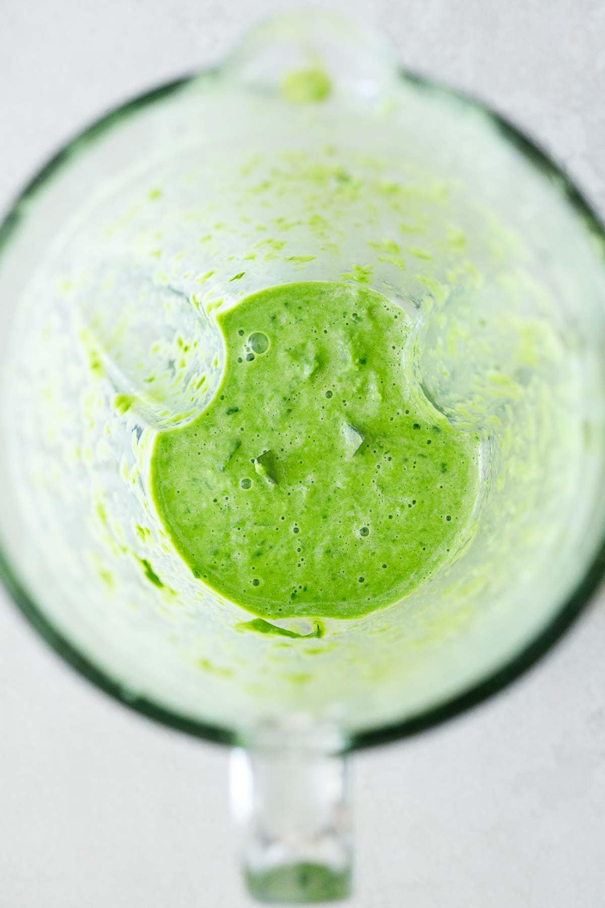 fresh pea puree in blender.