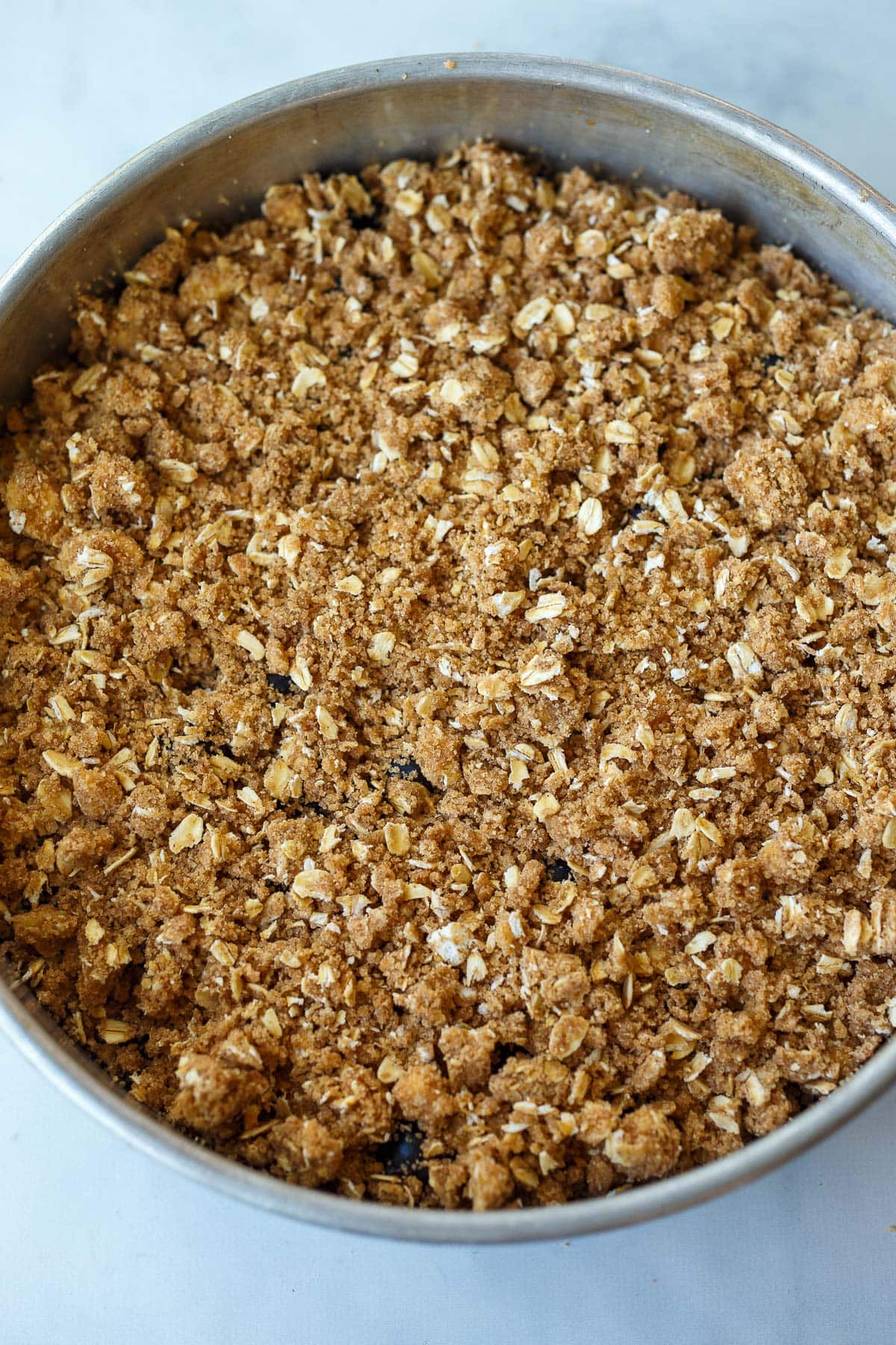 blueberry coffee cake, ready to bake. 