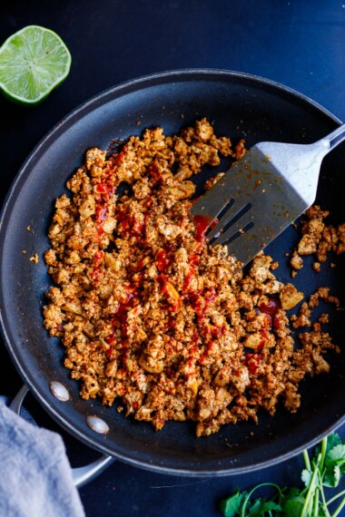 tofu sofritas in a pan.
