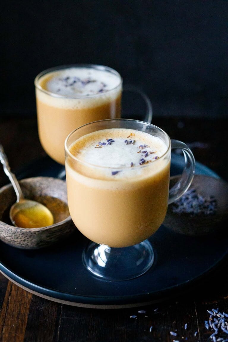 A London Fog latte is a cozy drink made with Earl Grey tea, steamed milk, and vanilla, often topped with a light froth. It's named after the city of London and is known for its soothing bergamot and lavender flavors.