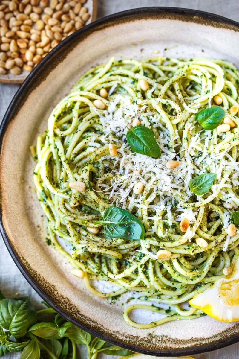 Curated visual reference: Easy Pesto Pasta Recipe With Fresh Basil Photo Inspiration