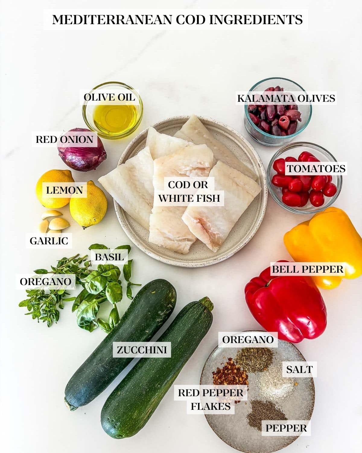 ingredients in baked cod recipe.