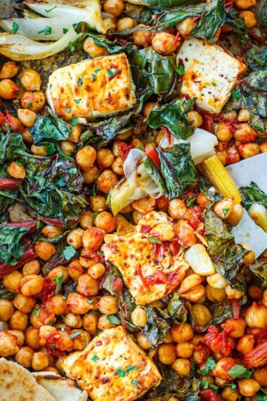 Quick Mediterranean Baked Feta with Chickpeas